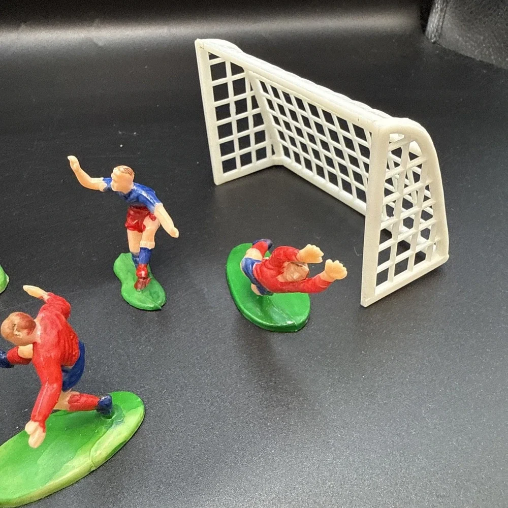 Vintage‎ Soccer Rugby Players Cake Topper Figures Made In Hong Kong B